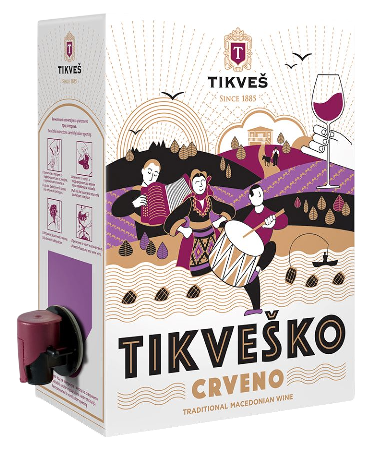 Rdeče vino Tikveš 3L bag in box